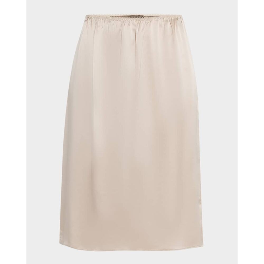 ENZA COSTA Silk Slip Skirt Womens Small 1 Flax Cream Midi Lightweight Luxury NEW - Picture 3 of 16
